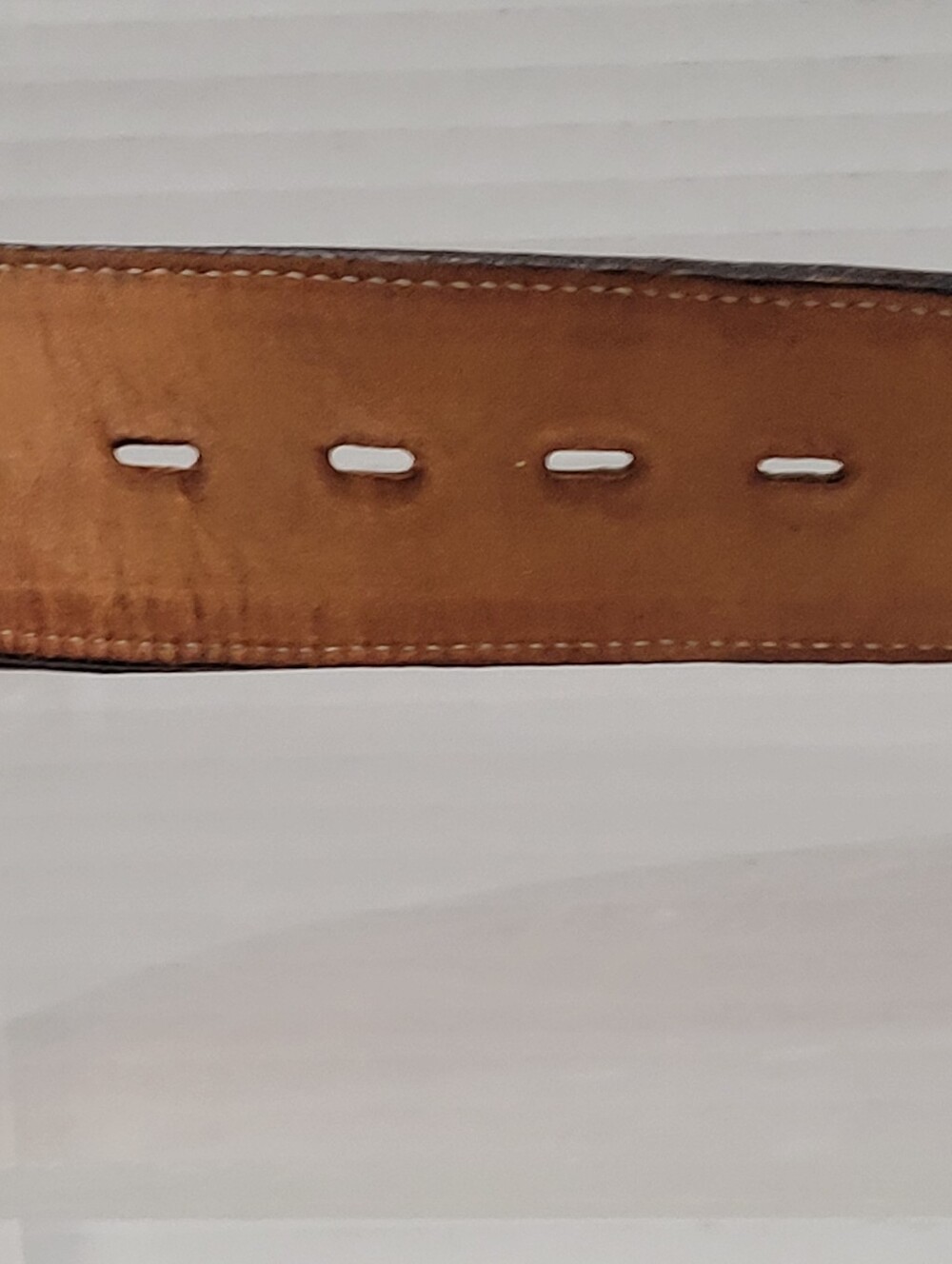 Tony Lama Mens Western Cowboy Leather Belt 46 Blue Grey Cowhide Leather W Buckle - Picture 12 of 16